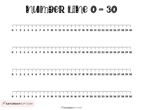 Printable Number Lines To 30